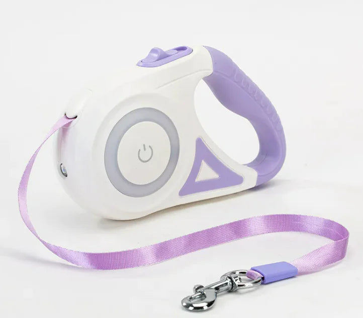 Smart LED Retractable Dog Leash with Built-In Flashlight