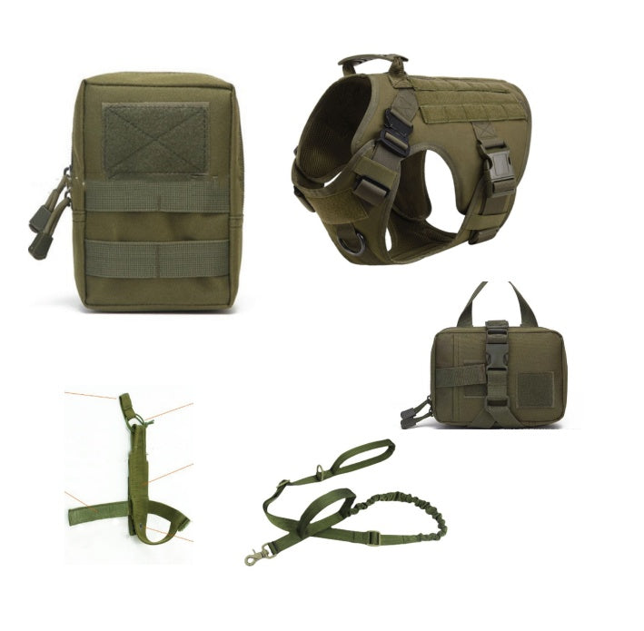 Tactical Dog Harness & Leash Set – Heavy-Duty K9 Training Vest for Working & Active Dogs (S–XL) - Isla's Pet Boutique