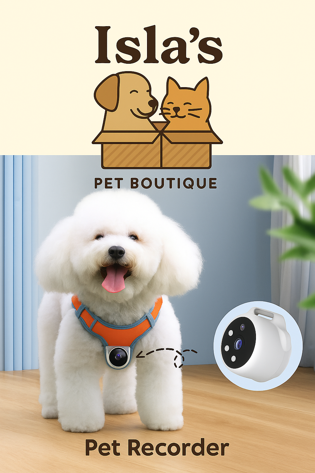 Pet Recorder Collar with GPS & HD Camera – Lightweight, Waterproof, Wide-Angle Pet Camera Collar - Isla's Pet Boutique