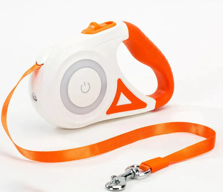 Smart LED Retractable Dog Leash with Built-In Flashlight