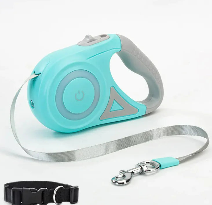 Smart LED Retractable Dog Leash with Built-In Flashlight