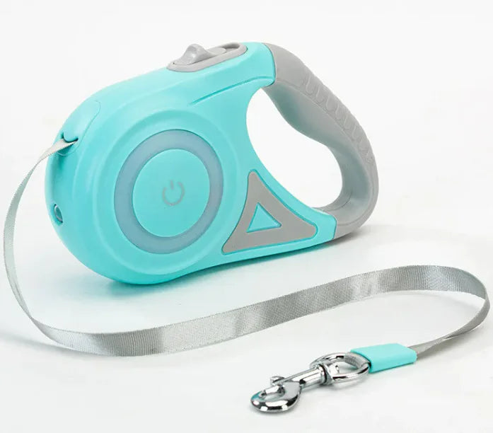 Smart LED Retractable Dog Leash with Built-In Flashlight