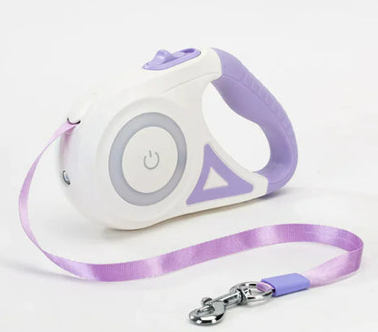 Smart LED Retractable Dog Leash with Built-In Flashlight