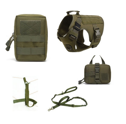 Tactical Dog Harness & Leash Set – Heavy-Duty K9 Training Vest for Working & Active Dogs (S–XL) - Isla's Pet Boutique