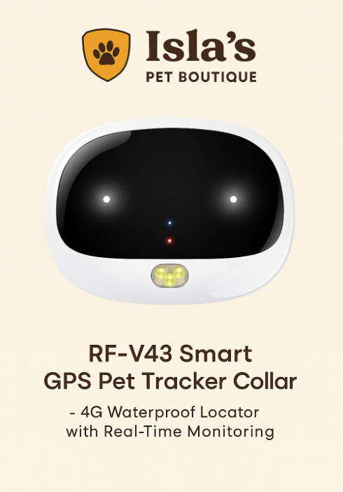 RF-V43 Smart GPS Pet Tracker Collar – Real-Time Location & Safety for Pets - Isla's Pet Boutique
