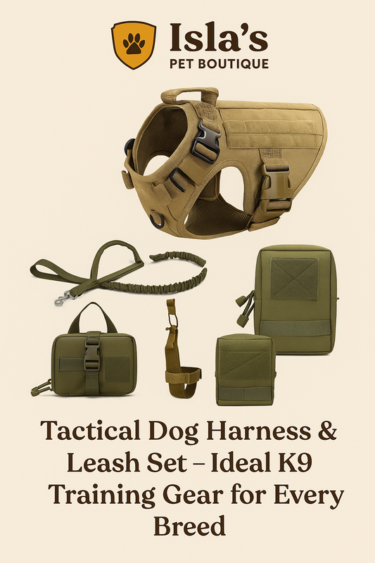 Tactical Dog Harness & Leash Set – Heavy-Duty K9 Training Vest for Working & Active Dogs (S–XL) - Isla's Pet Boutique