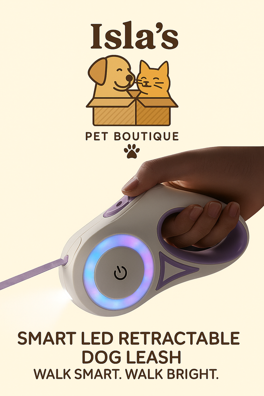 Smart LED Retractable Dog Leash with Built-In Flashlight - Isla's Pet Boutique
