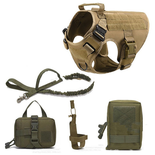 Tactical Dog Harness & Leash Set – Heavy-Duty K9 Training Vest for Working & Active Dogs (S–XL) - Isla's Pet Boutique