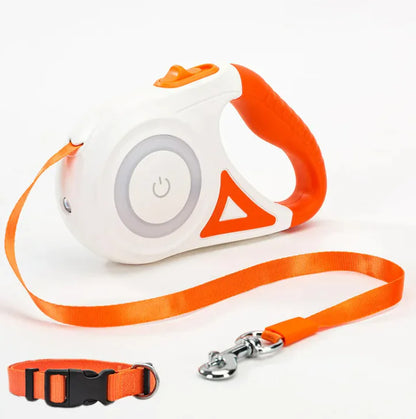 Smart LED Retractable Dog Leash with Built-In Flashlight